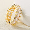 Open Square Ring with Cubic Zirconia Accents in Gold-Tone or Silver-Tone - Image 4