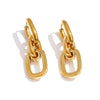 NiNice Stainless Steel Textured Geometric Drop Earrings Handmade Polished Temperament Jewelry Pvd Plating - Image 7