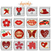 Women Red Glaze Flower Heart Kiss Me Charms Italian Links Fit 9mm Stainless Steel Bracelet Making Jewelry - Image 1