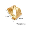 Irregular Wide Cuff Bracelet with Polished Metal Finish - Image 6