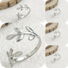 `316L Stainless Steel Olive Branch Open Ring for Women Gold Silver Color Adjustable Leaf Branch Finger Ring Minimalist J - Image 6
