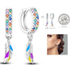 Silver Hoop Earrings For Woman Zircon Heart Shape Star Eardrop Earring Jewelry - Image 9