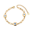 Stainless Steel Chain Link Blue Eyes Bracelets for Women Pvd Plated Jewelry Unisex - Image 8