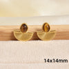 Maillard Series Stainless Steel Earring Tiger Eye Stone No Fade Earrings Sun Oval Butterfly Fan-Shaped Jewelry - Image 30