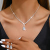 Elegant Waterdrop Style Jewelry Sets for Women Pink Crystal Necklace Earrings Bridal Wedding Party Jewelry Sets - Image 9
