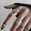 Minimalist Silver Color Irregular Liquid Metal Finger Rings Creative Geometric Punk Droplet Opening Ring for Women Girls Jewelry - Image 1