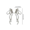 Korean Personality Irregular Bowknot Earrings Simple Silver Color Metal Line Big Long Bow Drop Earrings Female Jewelry - Image 6