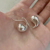Silver Vintage Earrings For Women Simple Waterdrop Ball Earring Jewelry Prevent Allergy Party Accessories - Image 5