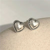 Silver Heart Small Stud Earrings For Women Wedding Jewelry Accessories Jewellery - Image 1