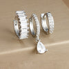 3PCS Colorful Cubic Zirconia Stainless Steel Hoop Earrings Set for Women Pendant Water Drop Earring Cartilage Piercing Jewelry - Image 13
