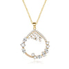 Long Chain Pendant Tear Drop Shinny Colorful Zircon Necklace Women Girl Wedding Birthday Gift - Image 11