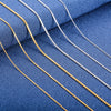 Stainless Steel Cable Chain Necklace in 0.8 mm 1.1 mm and 1.5 mm Widths - Image 1