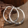 Silver Vintage Two Tone Hoop Earrings for Women Bohemia Style Female Circle Earrings Jwelry Gifts - Image 2