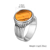 Tiger Eye Stone Round Finger Band for Men Boys, Stainless Steel Signet Ring, Chunky Male Punk Ring Jewelry - Image 7