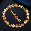 Pera Design Gold Color Round Shape Purple Cubic Zirconia Stone Charm Link Bracelets Wedding Jewelry for Women - Image 16