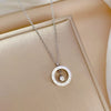 Classic Stainless Steel Roman Digital Wafer Pendant Necklace for Women Charm Geometry Round Shell Choker Chains Jewelry Gifts - Image 13