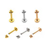2PC Stainless Steel Flat Studs Lip Stud Earrings for Women Men Jewelry Ear Cuffs Flat Piercing Earring for Teens 16G - Image 4
