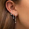 3PCS Set Star Moon Cartilage Piercing Earrings Cubic Zirconia Stainless Steel Pendant Chain Hoop Earring Piercing Jewelry - Image 2