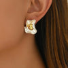 French Irregular Metal Flower Stud Earring for Women Gold Silver Color Punk Metal Earring Jewelry Simple Ear Accessories Gift - Image 3
