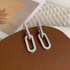 Yupsk Geometric Rectangle Shiny Zircon Drop Earrings for Women Elegant Minimalist Daily Casual Ear Accessories - Image 7