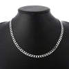 Special Offer Silver Classic 6MM Geometry Chain Bracelet Necklaces Jewelry Sets For Women Party Wedding - Image 4
