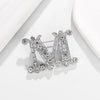 Zircon Inlaid Letter M Brooch Charm Women's Brooch Party Jewelry Accessories Gift - Image 6