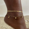 Gold Plated Stainless Steel Layered Chain With Beaded Anklet Bracelet on Leg for Women - Image 8