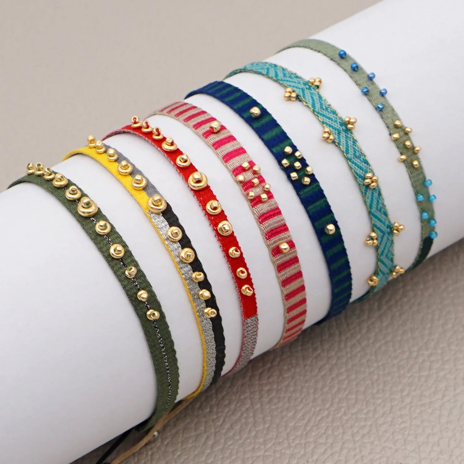 Colombia Bracelet Jewelry Cloth Ribbon Fabric Bracelets For Women Handmade woven - Image 1