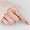 Rose Flower Rotating Ring For Women Spinner Fidgets Heart Charm Adjustable Open Rings Star Moon - Image 5