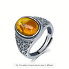 Vintage Silver Ring Tiger's Eye Stone 10 14MM Retro Style Large Stone Finger Rings Jewelry for Men - Image 15