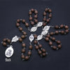 Seven Bitter Necklace Pendant Wooden Beads Virgin Mary Rosary Catholic Religious Pray Jewelry Brown - Image 5