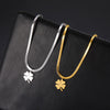 Four Leaf Clover Women Necklace Stainless Steel Gold Color Snake Chain Choker for Women Girls Jewelry - Image 3