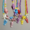 Cute Colorful Ceramic Fish Beaded Necklace For Women Handmade Rice Beads Choker Beach Charm Ocean Jewelry Accessories - Image 3