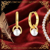 Silver Pearl Golden Geometry Hoop Earrings For Women Birthday Party Wedding Jewelry Engagement Jewelry - Image 4