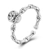 Clover Adjustable Ring Silver Rotating Cherry Blossom Flower Open Rings For Women Wedding Jewelry Gift - Image 16