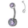Titanium Belly Button Rings 10mm 12mm with Round CZ Internally Threaded Navel Rings Belly Bars - Image 12