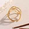 316L Stainless Steel Double Color Hollow Flower Open Ring Party Jewelry Women's Unique Ring Gift - Image 6