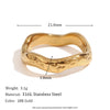 Beat Pattern Wave Plain Ring Gold Plated Women's Rings 316L Stainless Steel Accessories - Image 7
