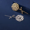 Dandelion Flower Brooch Minimalist Hollow Metal Lapel Pin Gold Silver Tone for Women Wedding Bridal Party Dress Accessory - Image 5
