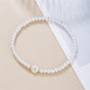 A-Z Initial Letter Bracelet for Women White Beads Round Pendant Elastic Bracelets Jewelry Mother of Pearl Charm - Image 13