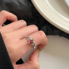 Vintage Silver Wing Crystal Heart Finger Ring Open Silver Rings For Women Wedding Jewelry Gift - Image 3