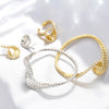 Golden Plated Brass Bracelet With Zirconia Earrings And Ring Collection Style Ladies Jewellery - Image 3