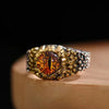 Thai Silver Mens Rings Vintage Punk Style Hip Hop Pythons Snake Eye Unique Crafts Red Ring Opening Adjustable Jewelry - Image 1