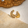 Stainless Steel Y2K Jewelry U Letter Crystal Paved Gold Colour Rings For Women Chunky Metal Hiphop Party Jewelry - Image 14