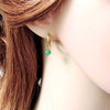 Stainless Steel Stone Summer Earrings Woman Small Hoops Huggies Earrings With Green Stones - Image 4