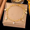316L Stainless SteelSquare Zircon Anklets Women Foot Chains Anti-Rust Jewelry Holiday Gift - Image 1