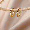 Stainless Steel Hoop Earrings For Women Gold Color Geometric Square Zircon Earring Female Wedding Aesthetic Jewerly Gift - Image 9