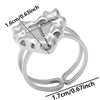 6Pcs Stainless Steel Gold Plated Irregular Blank Base Cabochon Open Rings Punk Geometric Men Party Chunky Jewelry - Image 25