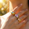 Colorful Star Zircon CZ Chunky Dome Ring Stainless Steel Gold Silver Color Statement Rings for Women Party Jewelry Gift - Image 1