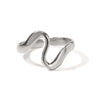 Stainless Steel Minimalist Irregular Curve Geometric Curved Ring Unisex Jewelry Gift - Image 16